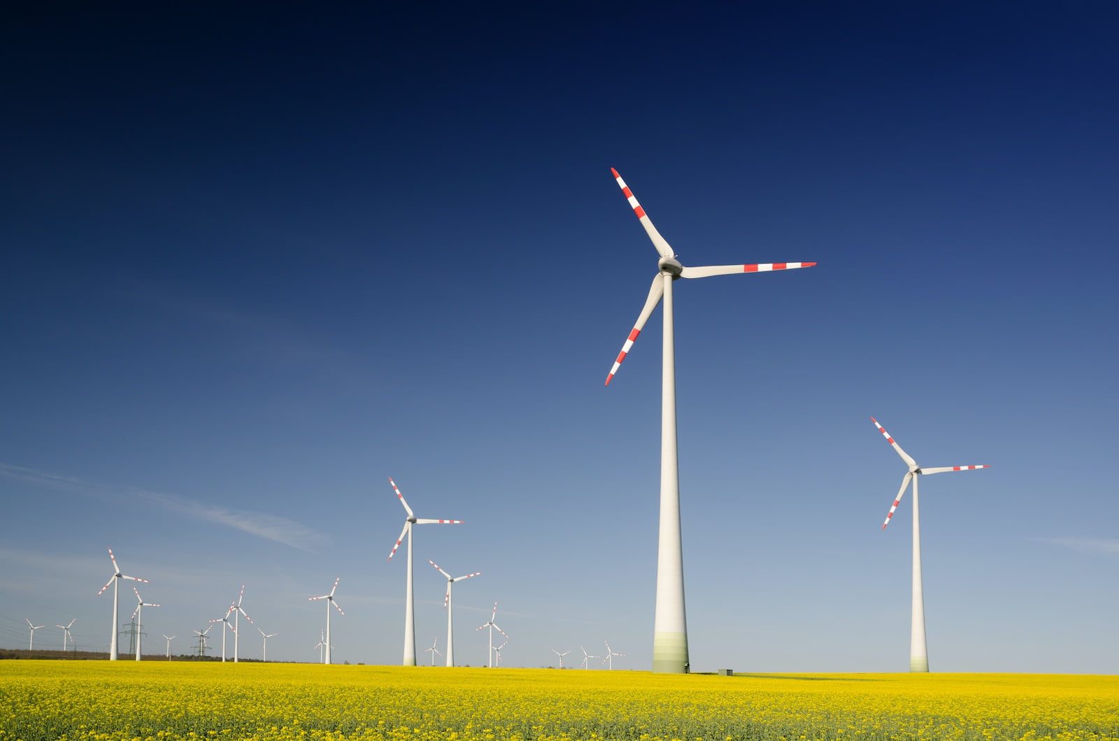 renewable energy - wind turbines on grass field at daytime